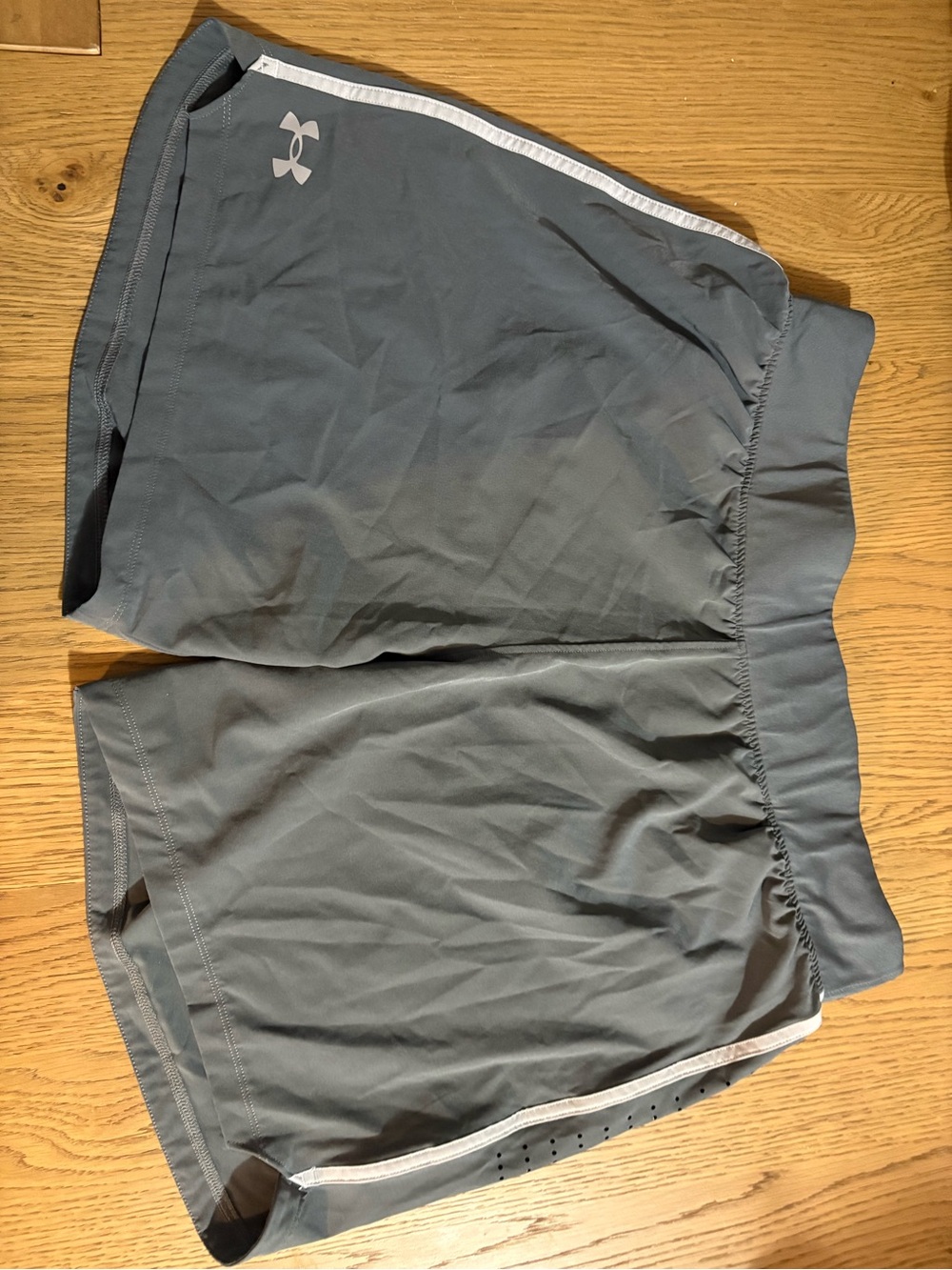 Under Armour Men's Gray Athletic Shorts with White Trim